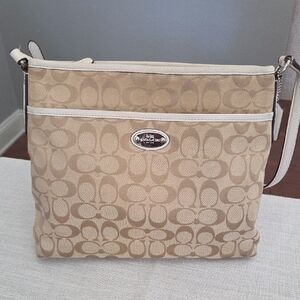 Coach Beige and Cream Crossbody Bag
